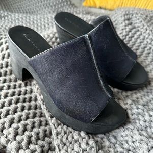 Elie Tahari tortuga calf hair clog